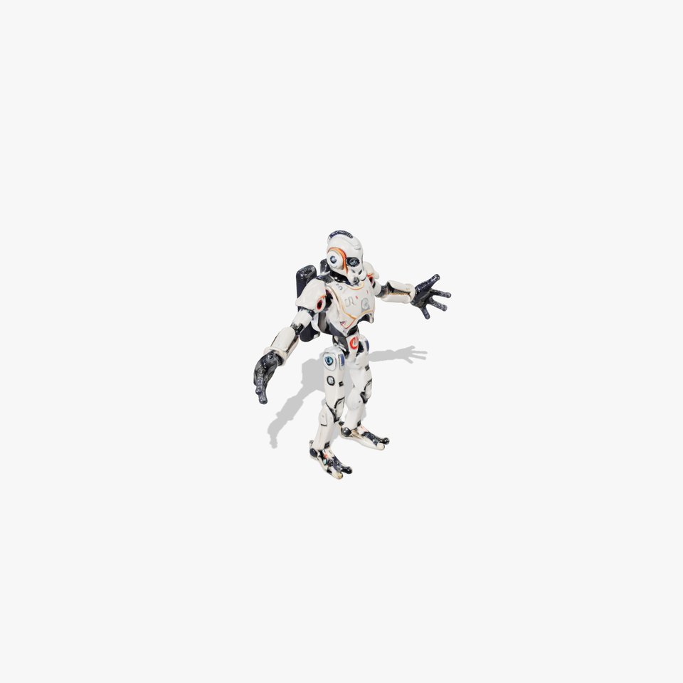 Futuristic Robot Model Rigged and Animated